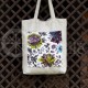 Printed semi-linen shopping bag "Flowers"